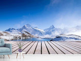 Fototapete Sonnenterrasse am Schweizer Bergsee
