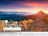 Fototapete Sonnenuntergang in den Alpen