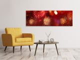 Leinwandbild Panorama Buntes Feuerwerk