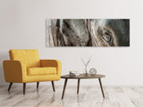 Leinwandbild Panorama Close Up Elefant