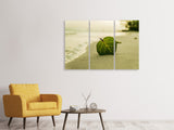 Leinwandbild 3-teilig Strand-Blatt