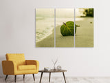 Leinwandbild 3-teilig Strand-Blatt