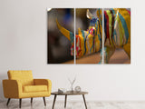 Leinwandbild 3-teilig Buntes Rino