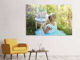 Leinwandbild 3-teilig Spielende Prinzessin