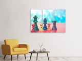 Leinwandbild 3-teilig Buntes Schach