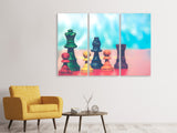 Leinwandbild 3-teilig Buntes Schach