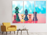 Leinwandbild 3-teilig Buntes Schach