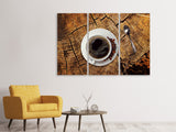 Leinwandbild 3-teilig Der Kaffee ist fertig!