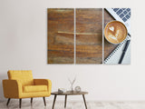 Leinwandbild 3-teilig Kaffee zur Arbeit