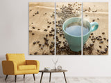 Leinwandbild 3-teilig Heisser Kaffee