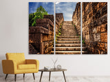 Leinwandbild 3-teilig Steintreppe