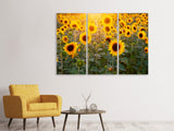 Leinwandbild 3-teilig Sonnenblumen Feld