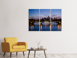 Leinwandbild 3-teilig Skyline in romantischer Stimmung
