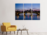 Leinwandbild 3-teilig Skyline in romantischer Stimmung