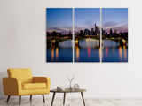 Leinwandbild 3-teilig Skyline in romantischer Stimmung
