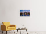 Leinwandbild 3-teilig Skyline in romantischer Stimmung