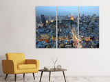 Leinwandbild 3-teilig Paris am Abend