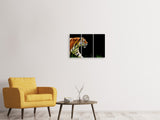 Leinwandbild 3-teilig Imposanter Tiger
