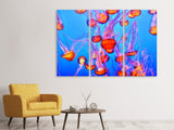Leinwandbild 3-teilig Bunte Quallen