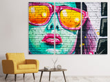 Leinwandbild 3-teilig Coole Graffiti-Wand