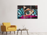 Leinwandbild 3-teilig Street Art Das Auge