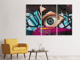 Leinwandbild 3-teilig Street Art Das Auge