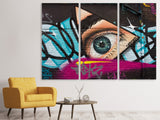 Leinwandbild 3-teilig Street Art Das Auge