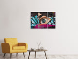 Leinwandbild 3-teilig Street Art Das Auge