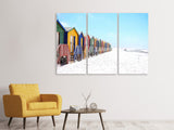 Leinwandbild 3-teilig Bunte Strandhäuser