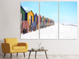 Leinwandbild 3-teilig Bunte Strandhäuser
