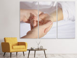 Leinwandbild 3-teilig Handmassage