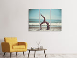 Leinwandbild 3-teilig Strand Gymnastik