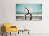 Leinwandbild 3-teilig Strand Gymnastik