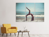 Leinwandbild 3-teilig Strand Gymnastik