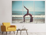 Leinwandbild 3-teilig Strand Gymnastik