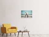 Leinwandbild 3-teilig Strand Gymnastik
