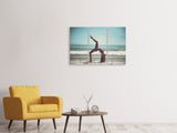 Leinwandbild 3-teilig Strand Gymnastik