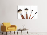 Leinwandbild 3-teilig Make-up Pinsel