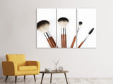 Leinwandbild 3-teilig Make-up Pinsel