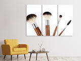 Leinwandbild 3-teilig Make-up Pinsel