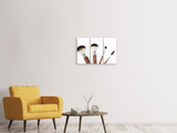 Leinwandbild 3-teilig Make-up Pinsel