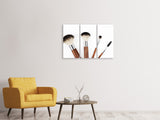 Leinwandbild 3-teilig Make-up Pinsel