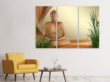 Leinwandbild 3-teilig XL Buddha