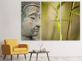 Leinwandbild 3-teilig XL Buddha Kopf