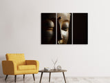 Leinwandbild 3-teilig Close up Buddha Kopf