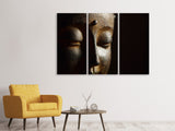 Leinwandbild 3-teilig Close up Buddha Kopf