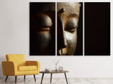 Leinwandbild 3-teilig Close up Buddha Kopf