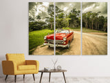 Leinwandbild 3-teilig Ein Oldtimer in Kuba