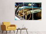 Leinwandbild 3-teilig Oldtimer Interieur