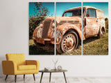 Leinwandbild 3-teilig Oldtimer mit Rost